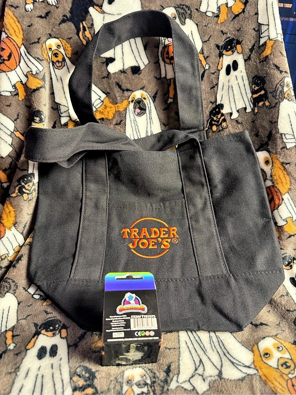 Trader Joe's Trick-or-Treat 2026 Bag Canvas Tote Bag Black NWT